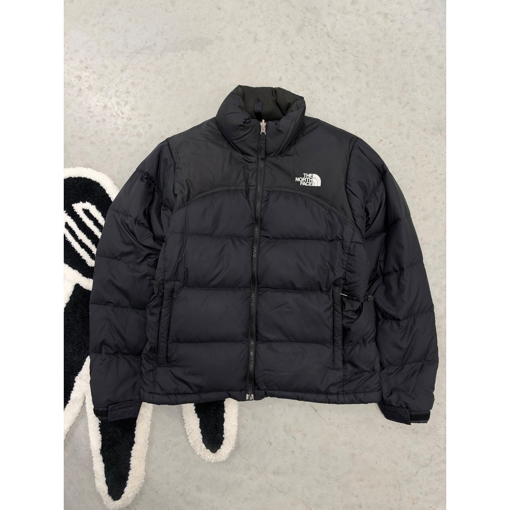 The North Face 700 Down Puffer Jacket Womens Small Black Full Zip Coat BS556628